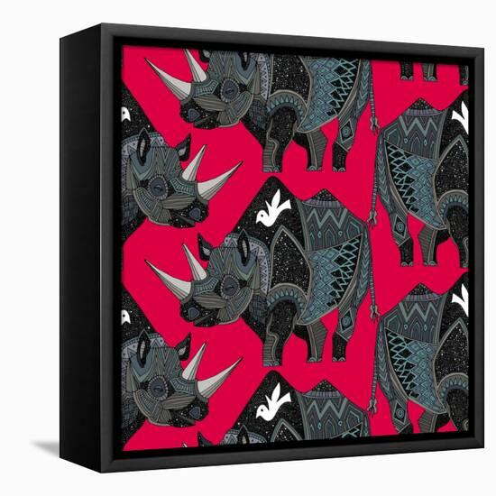 Rhinoceros Red-Sharon Turner-Framed Stretched Canvas