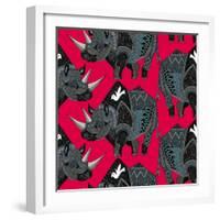 Rhinoceros Red-Sharon Turner-Framed Art Print