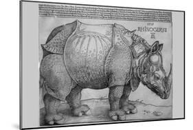 Rhinoceros-Albrecht Dürer-Mounted Art Print