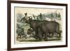 Rhinos Cornered-null-Framed Premium Giclee Print