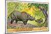 Rhinos in the Congo-null-Mounted Premium Giclee Print