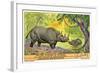 Rhinos in the Congo-null-Framed Art Print