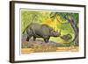 Rhinos in the Congo-null-Framed Art Print