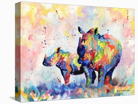 Rhinos-Sarah Stribbling-Stretched Canvas