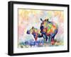 Rhinos-Sarah Stribbling-Framed Art Print