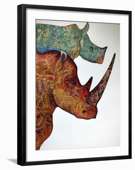 Rhinos-Oxana Zaika-Framed Giclee Print