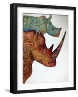 Rhinos-Oxana Zaika-Framed Giclee Print