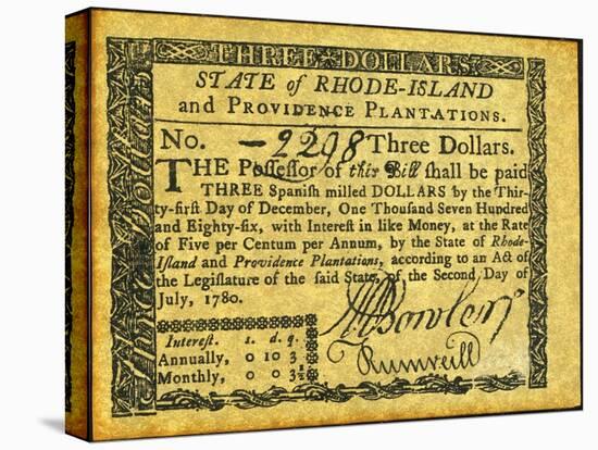 Rhode Island Banknote-null-Stretched Canvas