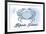 Rhode Island - Crab - Blue - Coastal Icon-Lantern Press-Framed Premium Giclee Print
