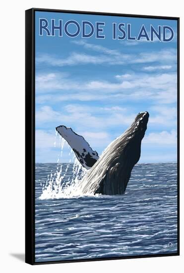 Rhode Island, Humpback Whale-Lantern Press-Framed Stretched Canvas