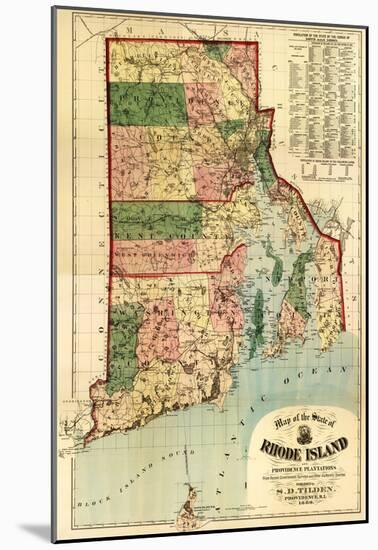 Rhode Island - Panoramic Map-null-Mounted Poster