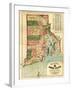Rhode Island - Panoramic Map-Lantern Press-Framed Art Print