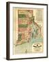 Rhode Island - Panoramic Map-Lantern Press-Framed Art Print