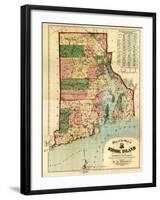 Rhode Island - Panoramic Map-Lantern Press-Framed Art Print