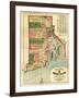 Rhode Island - Panoramic Map-Lantern Press-Framed Art Print