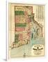 Rhode Island - Panoramic Map-Lantern Press-Framed Art Print