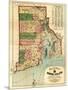 Rhode Island - Panoramic Map-Lantern Press-Mounted Art Print