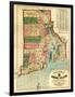 Rhode Island - Panoramic Map-Lantern Press-Framed Art Print