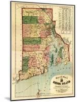 Rhode Island - Panoramic Map-Lantern Press-Mounted Art Print