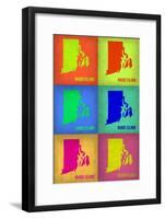 Rhode Island Pop Art Map 1-NaxArt-Framed Art Print