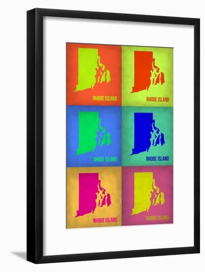 Rhode Island Pop Art Map 1-NaxArt-Framed Art Print