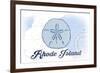 Rhode Island - Sand Dollar - Blue - Coastal Icon-Lantern Press-Framed Premium Giclee Print