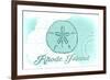 Rhode Island - Sand Dollar - Teal - Coastal Icon-Lantern Press-Framed Art Print