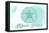 Rhode Island - Sand Dollar - Teal - Coastal Icon-Lantern Press-Framed Stretched Canvas