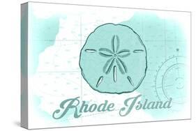 Rhode Island - Sand Dollar - Teal - Coastal Icon-Lantern Press-Stretched Canvas