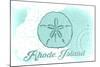 Rhode Island - Sand Dollar - Teal - Coastal Icon-Lantern Press-Mounted Art Print