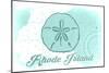 Rhode Island - Sand Dollar - Teal - Coastal Icon-Lantern Press-Mounted Art Print