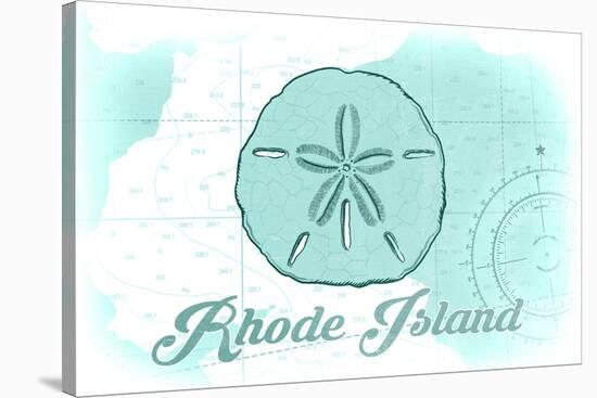 Rhode Island - Sand Dollar - Teal - Coastal Icon-Lantern Press-Stretched Canvas