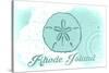 Rhode Island - Sand Dollar - Teal - Coastal Icon-Lantern Press-Stretched Canvas