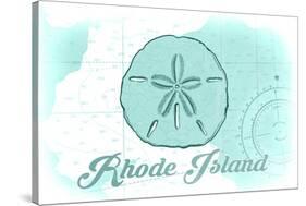 Rhode Island - Sand Dollar - Teal - Coastal Icon-Lantern Press-Stretched Canvas