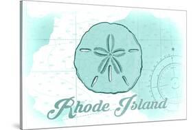 Rhode Island - Sand Dollar - Teal - Coastal Icon-Lantern Press-Stretched Canvas