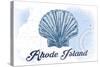 Rhode Island - Scallop Shell - Blue - Coastal Icon-Lantern Press-Stretched Canvas