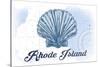 Rhode Island - Scallop Shell - Blue - Coastal Icon-Lantern Press-Stretched Canvas