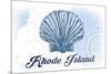 Rhode Island - Scallop Shell - Blue - Coastal Icon-Lantern Press-Mounted Art Print