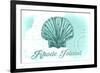 Rhode Island - Scallop Shell - Teal - Coastal Icon-Lantern Press-Framed Art Print