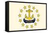 Rhode Island State Flag-Lantern Press-Framed Stretched Canvas