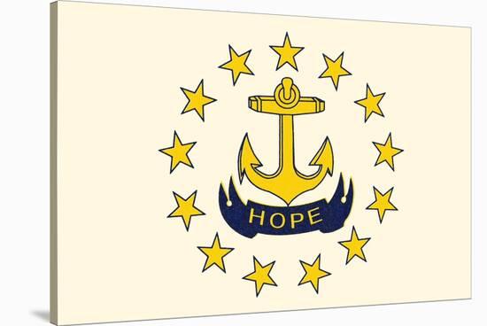 Rhode Island State Flag-Lantern Press-Stretched Canvas