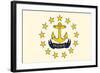 Rhode Island State Flag-Lantern Press-Framed Art Print