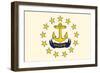 Rhode Island State Flag-Lantern Press-Framed Art Print