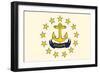 Rhode Island State Flag-Lantern Press-Framed Art Print