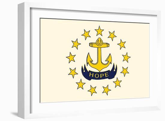 Rhode Island State Flag-Lantern Press-Framed Art Print