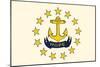 Rhode Island State Flag-Lantern Press-Mounted Art Print