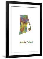 Rhode Island State Map 1-Marlene Watson-Framed Giclee Print