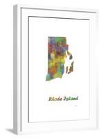 Rhode Island State Map 1-Marlene Watson-Framed Giclee Print