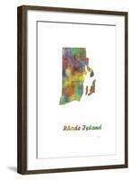 Rhode Island State Map 1-Marlene Watson-Framed Giclee Print