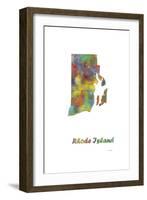 Rhode Island State Map 1-Marlene Watson-Framed Giclee Print